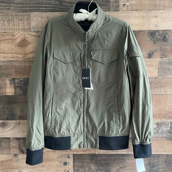 DKNY Water Resistant Women’s Olive Green Jacket New With Tags Size Small - Picture 1 of 16